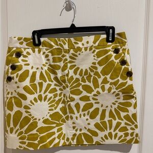 J.Crew Floral Button-Accent Mini Skirt